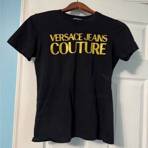 Versace Jeans Couture Black T-Shirt with Gold Logo